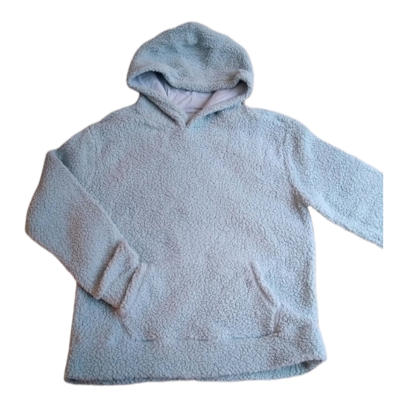 ❗ CLEARANCE ❗ kids Mint Green Hooded Sherpa Sweater Pocket Size XXL (14-16) - Picture 1 of 10